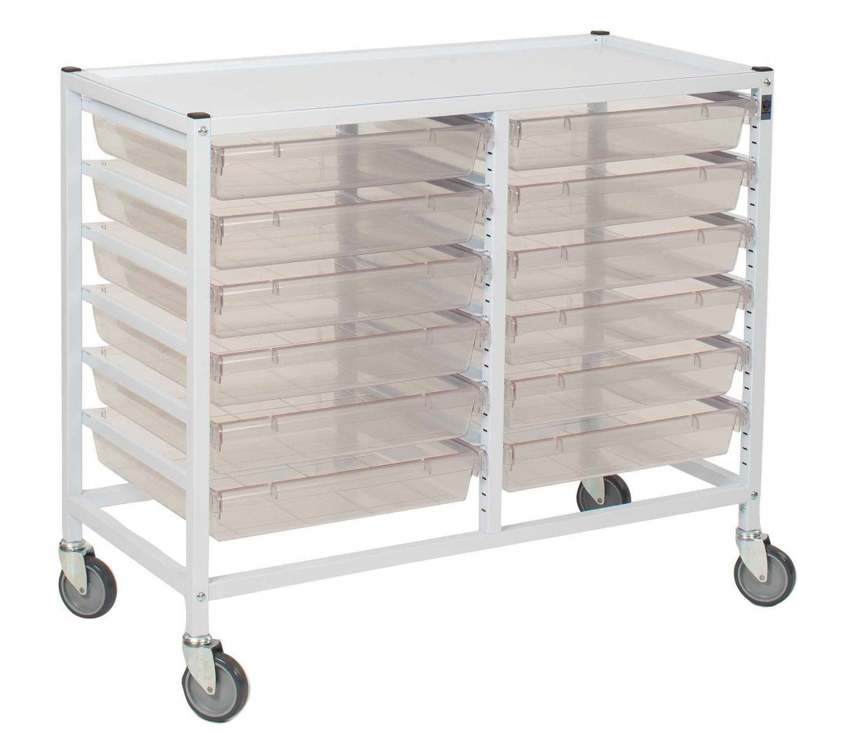 Gratnells Double Hospital Trolley Set with 12 Trays