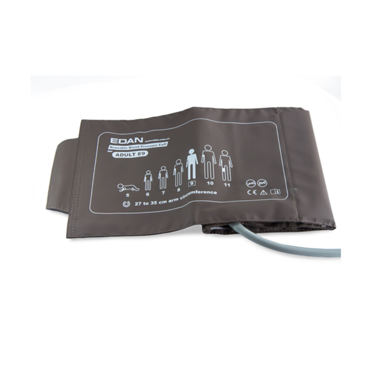 Edan Intergrated NIBP Tube and Cuff, Adult 27-35cm, Reusable