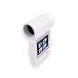 A white Vitalograph Micro Handheld Spirometer with a digital screen, designed for measuring respiratory functions.
