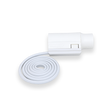 A white Vitalograph Remote Flowhead Adapter Kit designed for use with the Vitalograph Micro Spirometer, consisting of a flowhead and a tube.