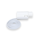 A white Vitalograph Remote Flowhead Adapter Kit designed for use with the Vitalograph Micro Spirometer, consisting of a flowhead and a tube.